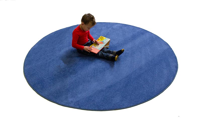 Dark Blue Large Round Rug By Learning, Large Round Rugs