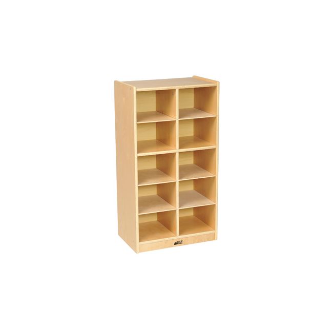 ECR4KIDS Birch Cubbie Tray cabinet, without Scoop Front Bins, 1